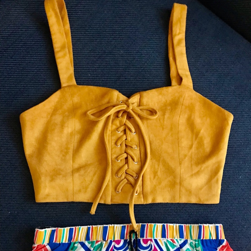Stretchy Suede Crop Top
